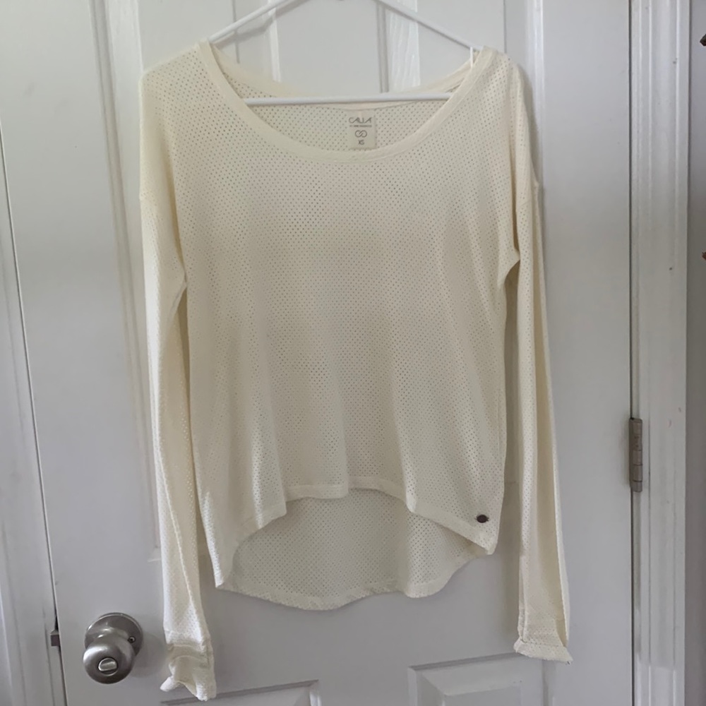 Calia Long Sleeve Mesh Top